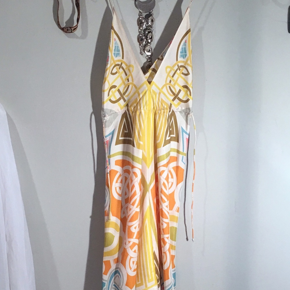 NICOLE MILLER COLLECTION Silk Printed Scarf Dress